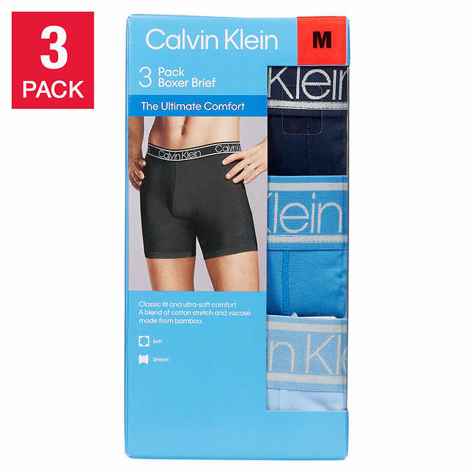 Calvin Klein Men's Boxer Brief, Blue (3-pack)